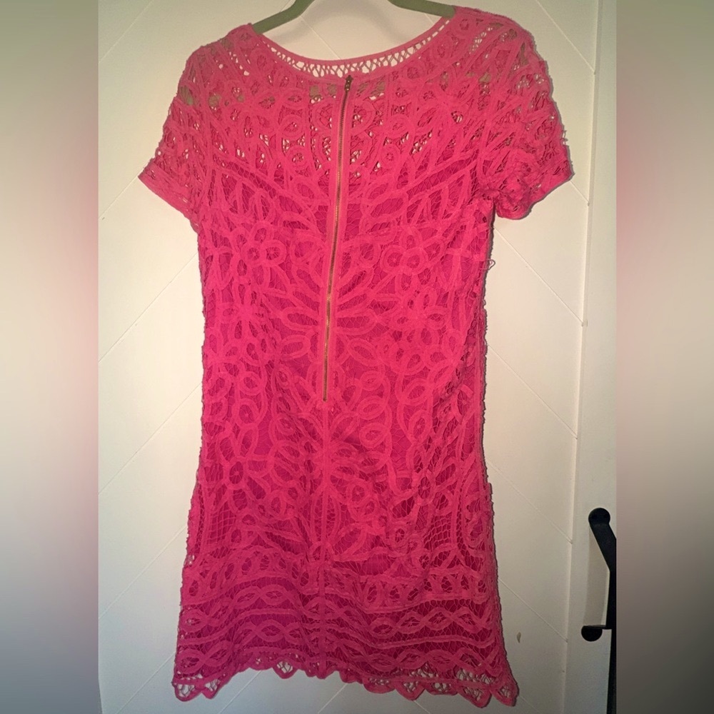 Lilly Pulitzer MarieKate GoToBatt Battenberg Lace Pink Med Classic Timeless $378 - Picture 8 of 14
